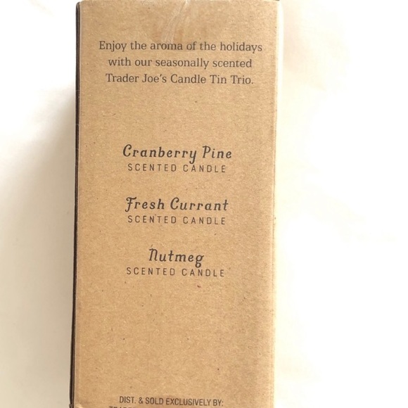 NIB Trader Joe’s Holiday Seasonal holiday Candle Tin Trio SET gift - Picture 3 of 3